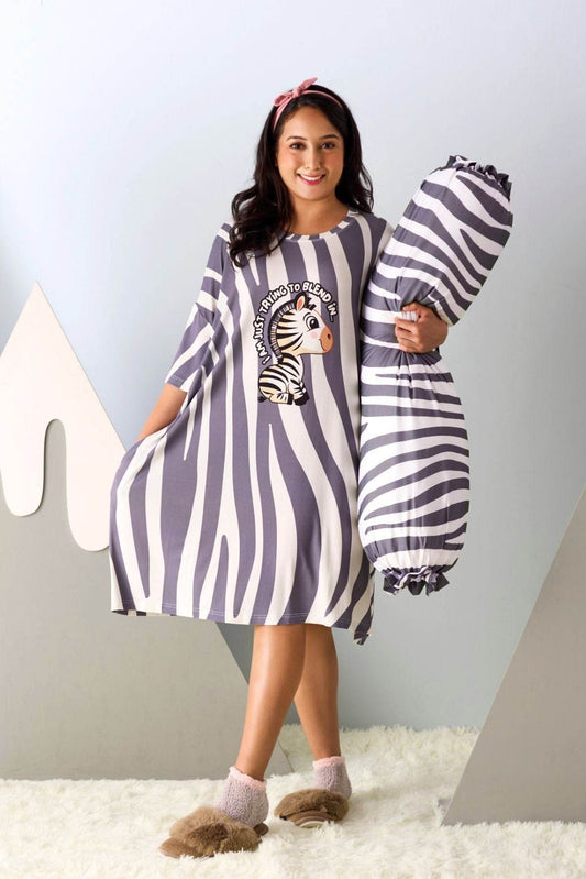Zebra Sleep Tee & Bolster Cover - Mysleeptee