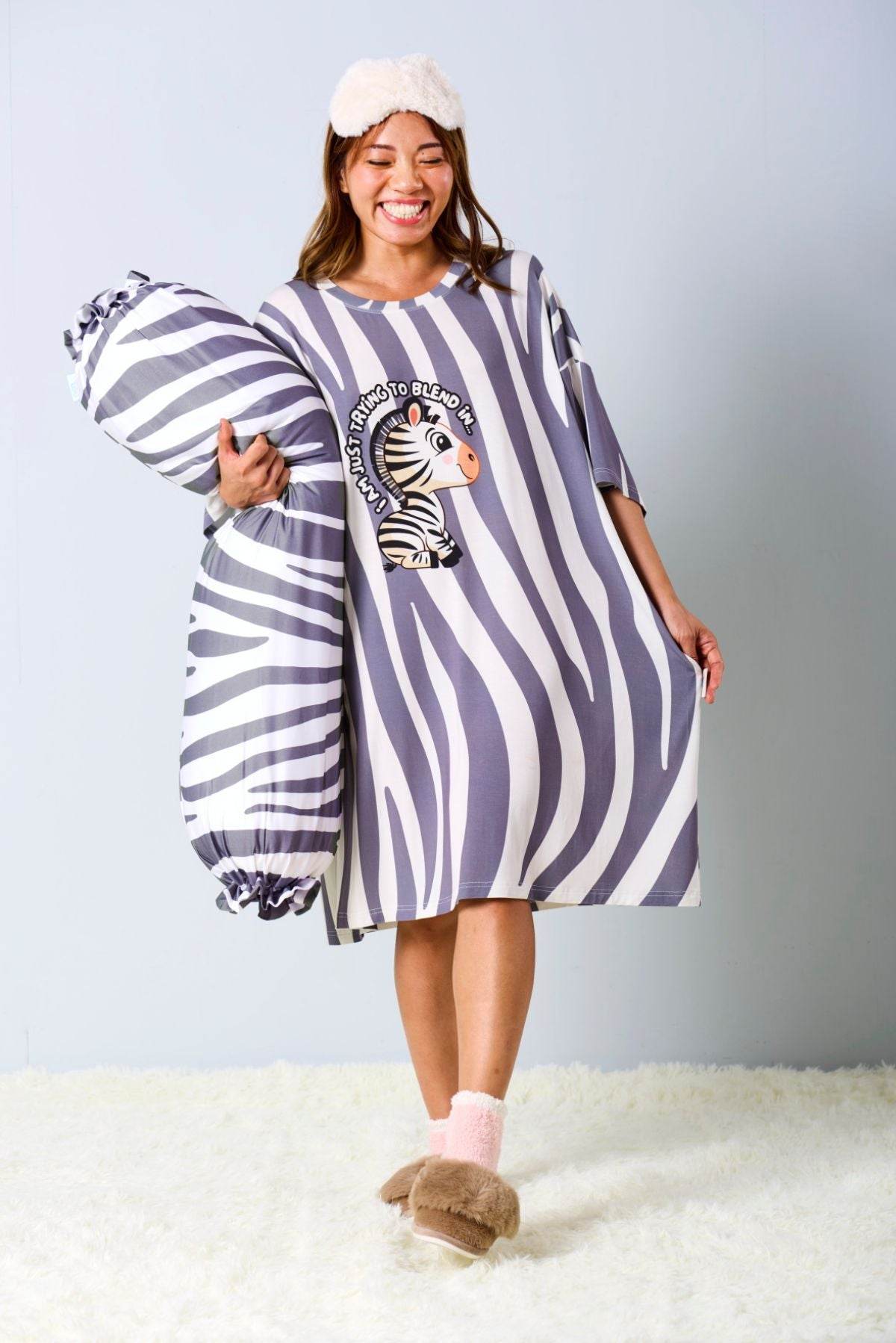 Zebra Sleep Tee & Bolster Cover - Mysleeptee